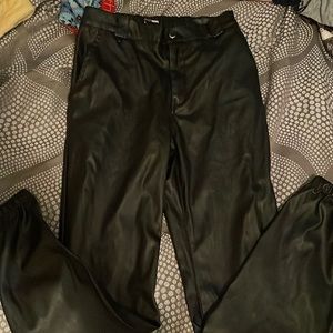 Leather joggers